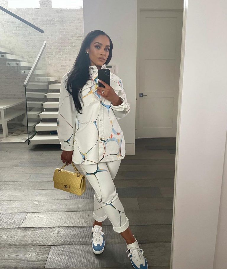 You Ask, We Answer! Joie Chavis Celebrates Easter in Stella McCartney White Printed Jacket and Pants Set and Hermes Boomerang Sneakers You Ask, We Answer! Joie Chavis Celebrates Easter in Stella McCartney White Printed Jacket and Pants Set and Hermes Boomerang Sneakers