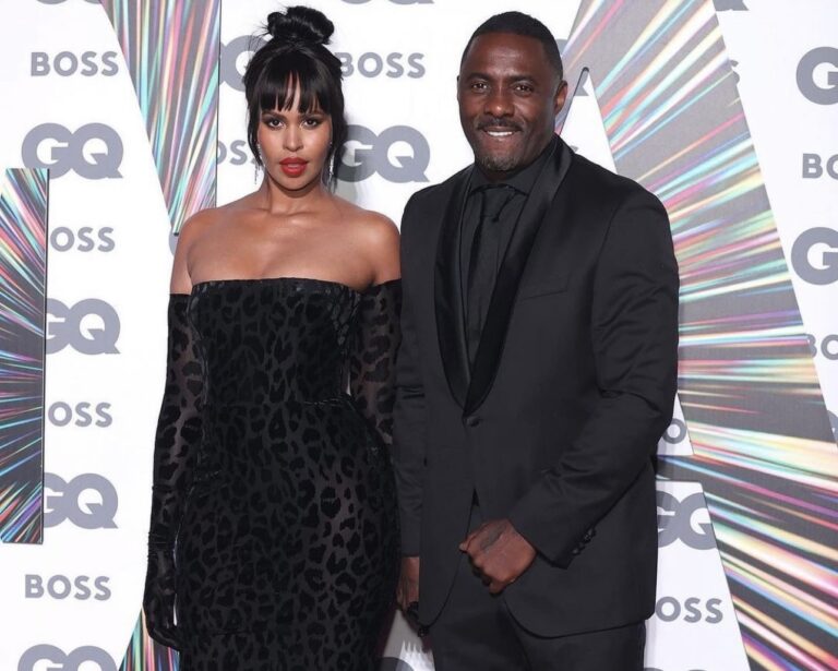 Sabrina Elba Stuns in Alex Perry Black Velvet Off-Shoulder Leopard Print Dres at GQ Awards 2021 With Idris Elba Sabrina Elba Stuns in Alex Perry Black Velvet Off-Shoulder Leopard Print Dres at GQ Awards 2021 With Idris Elba