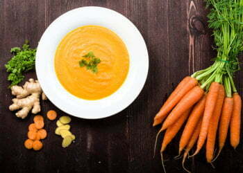 Easy carrot and apple flapjacks and rainbow snack platter