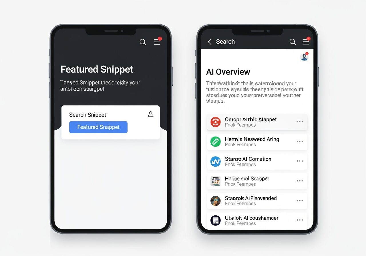 Comparing a single-source featured snippet with a multi-source AI Overview side-by-side. - how to rank in ai overviews