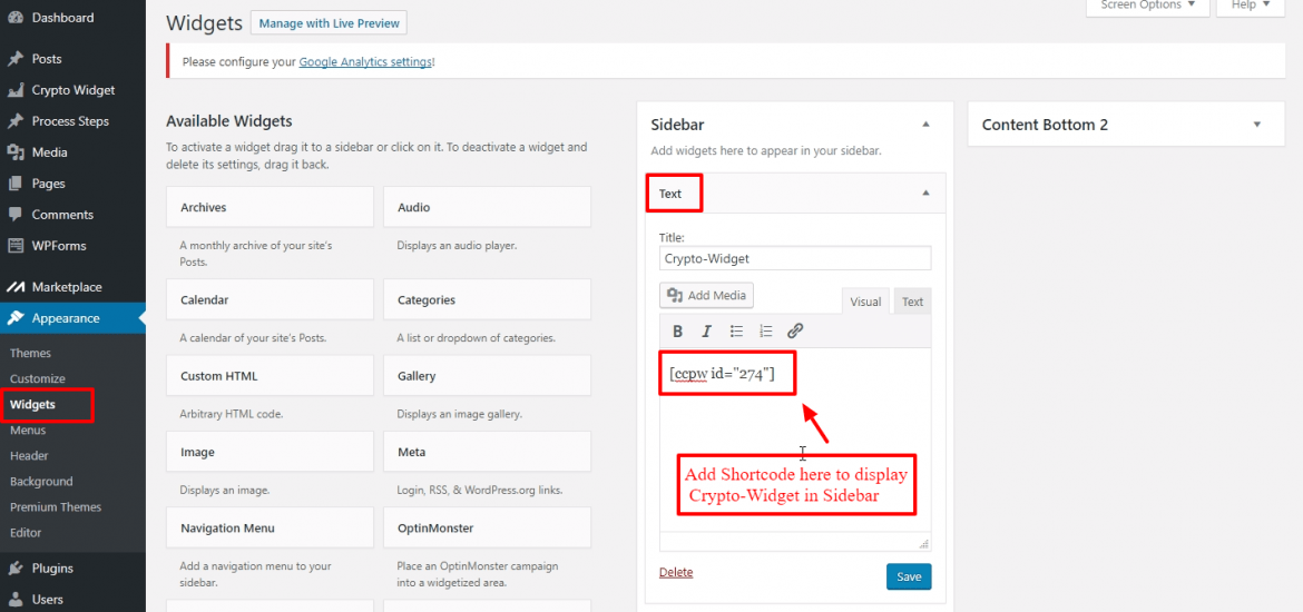The nice cryptocurrency WordPress widgets